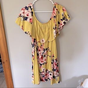 Women’s Yellow Off the Shoulder Dress